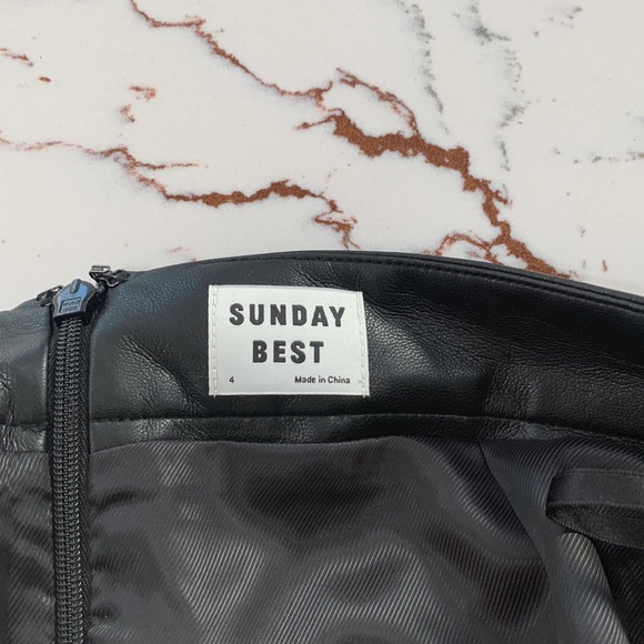 SUNDAY BEST Olive Faux Leather Skirt - Picture 6 of 8